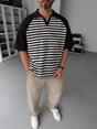 Vintage Striped Polo – Black