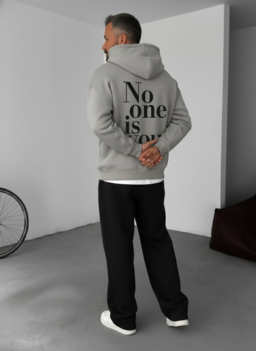 No One Is You Empowerment Hoodie - Silver Broek