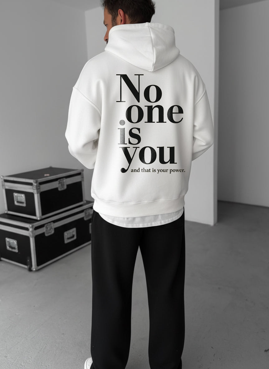 No One Is You Empowerment Hoodie - White Broek