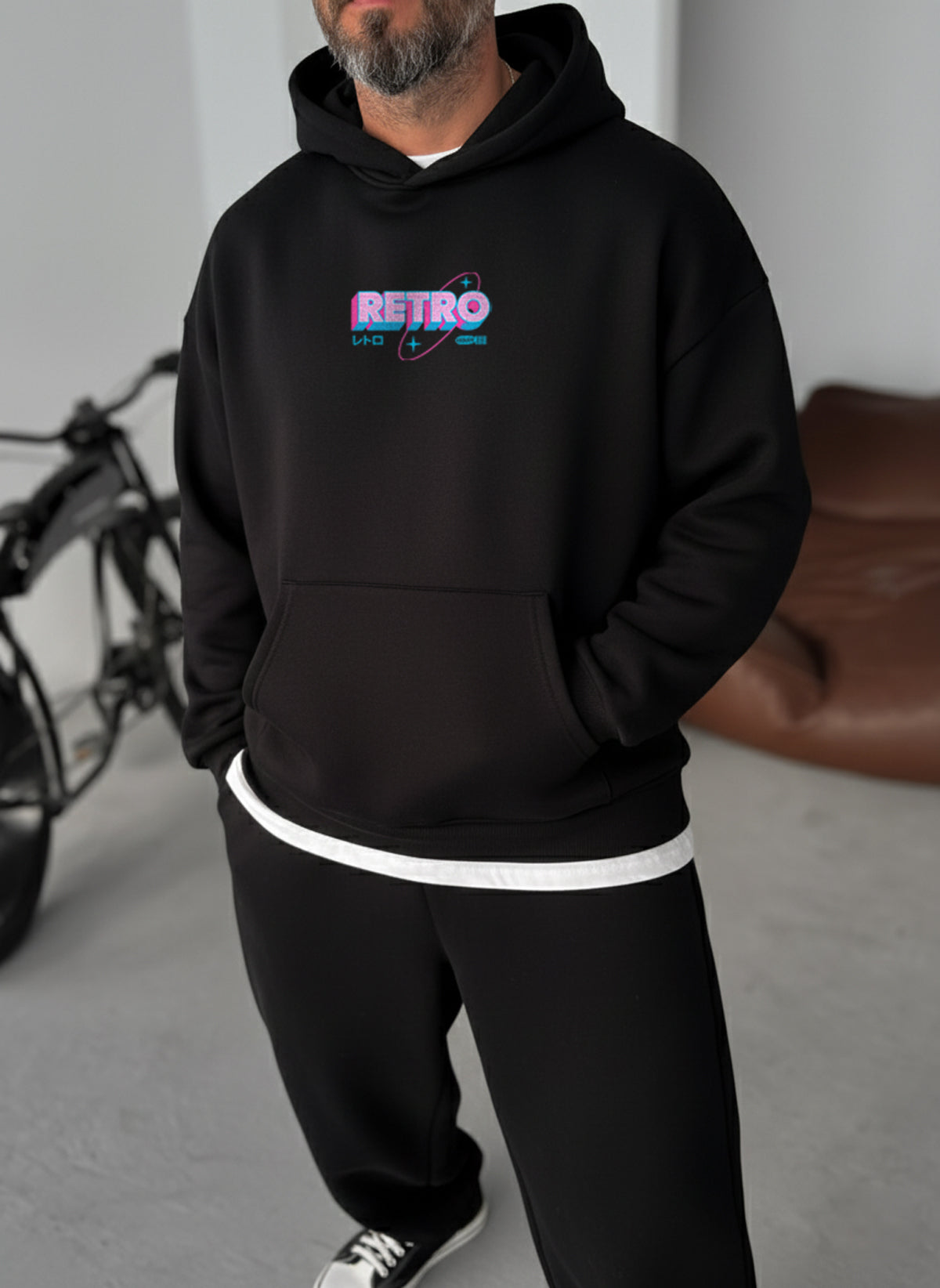 Retro Gaming Hoodie - Black Broek