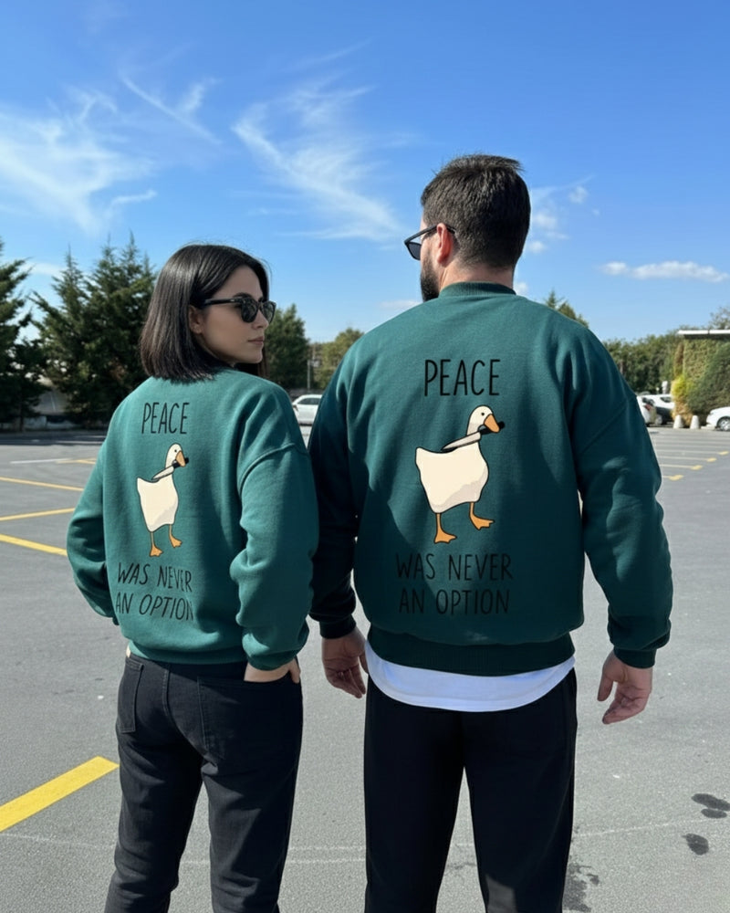 Crewneck Duck Peace Olive Green