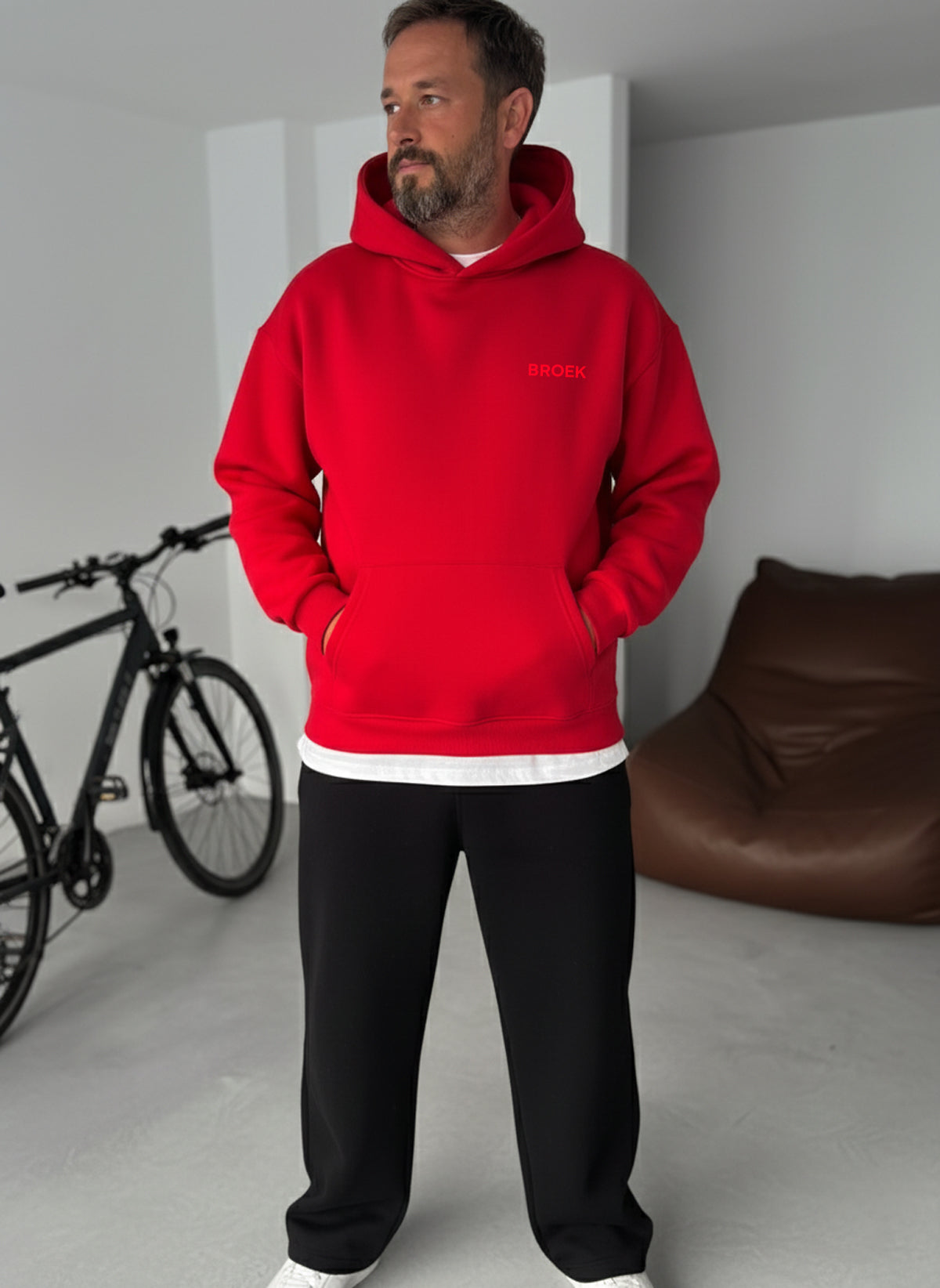 Oversized Hoodie - Red Broek