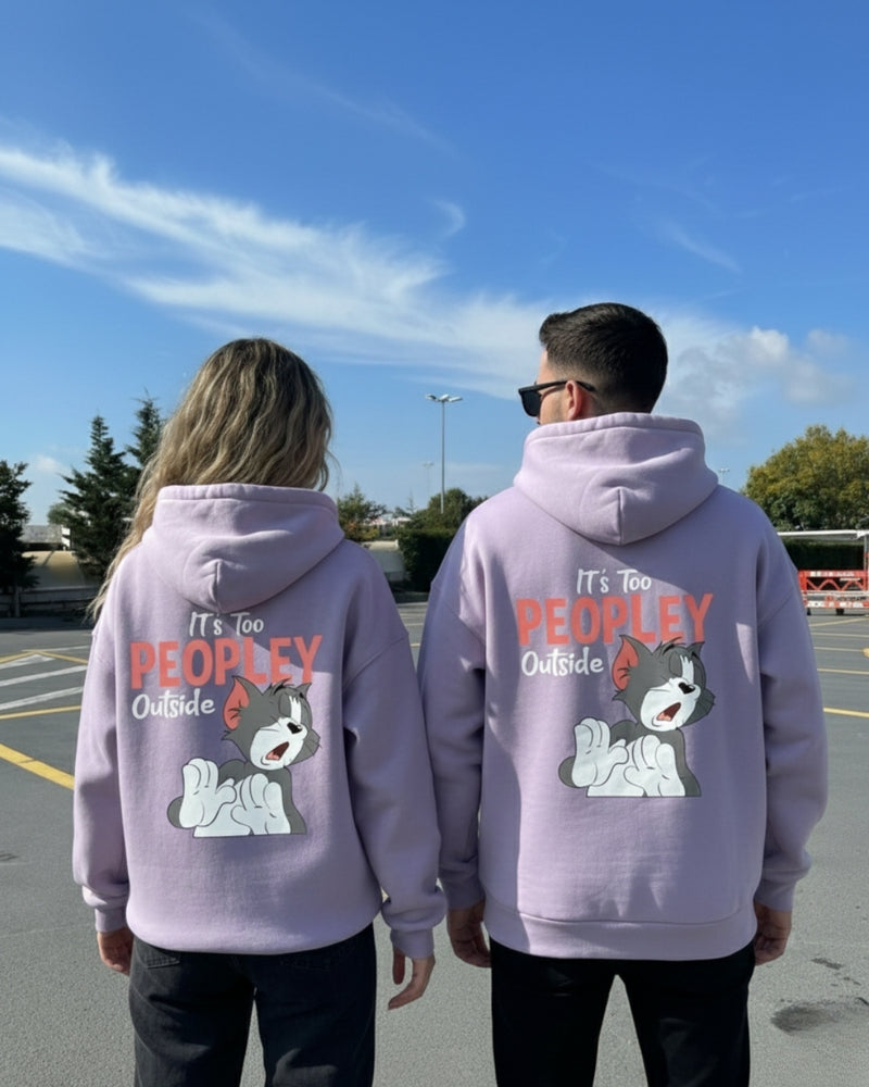 Hoodie It's too peoply outside Purple