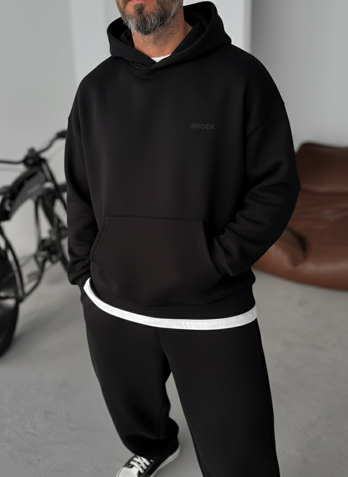 Oversized Hoodie - Black Broek