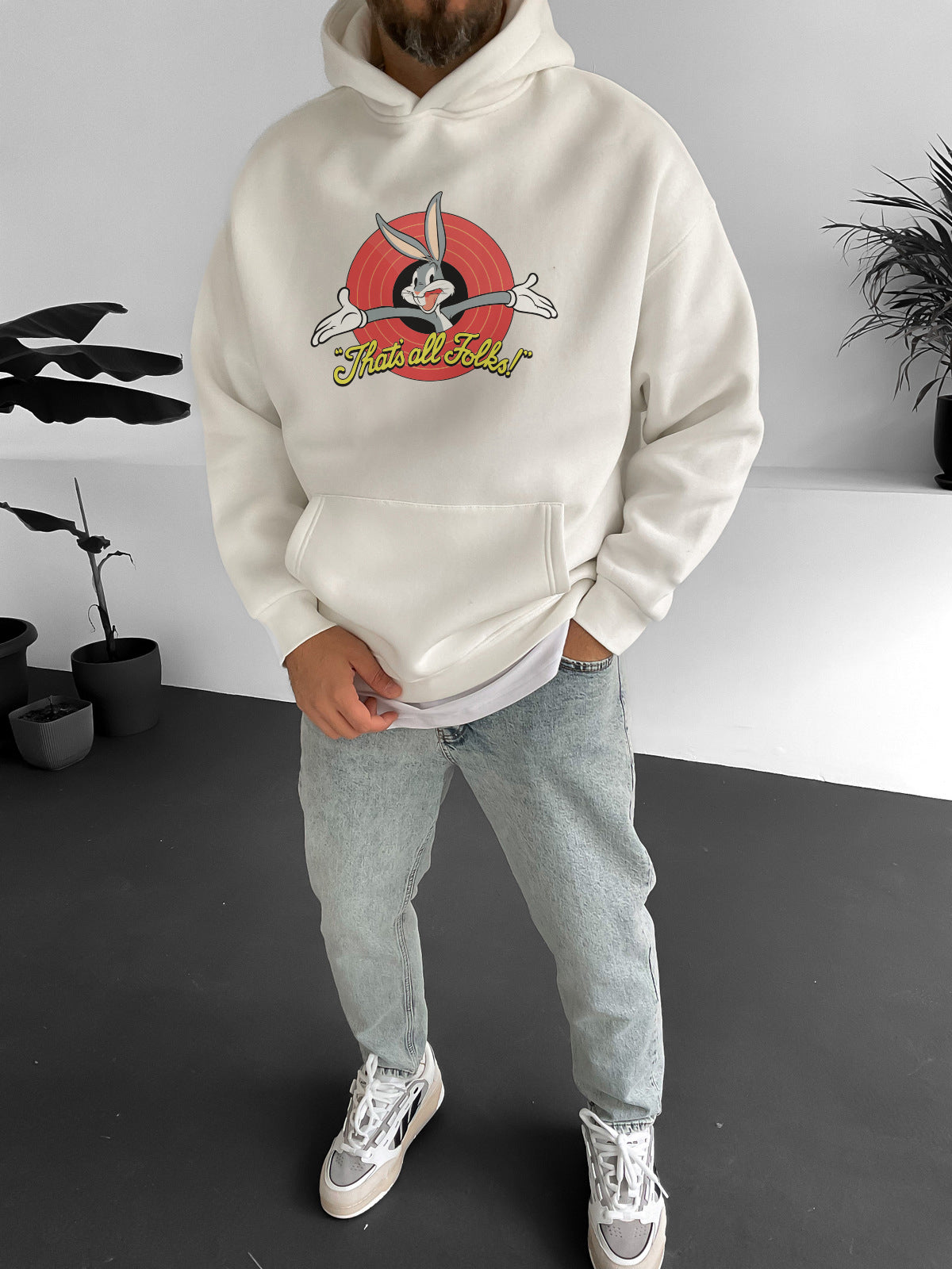 Off-White "that's-all-folks" Printed Oversize Hoodie Broek