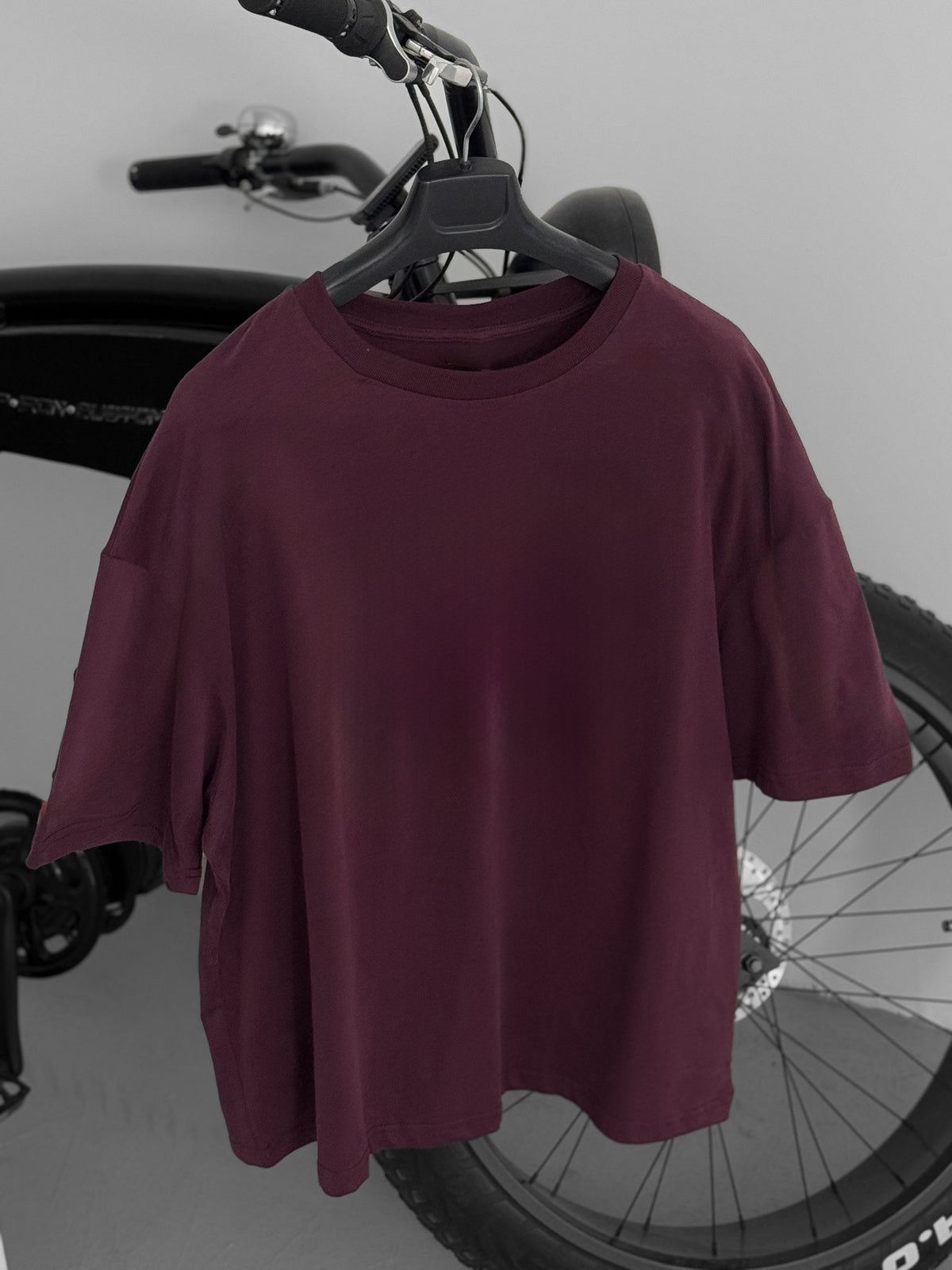 Premium Burgundy Basic Oversize T-Shirt - Broek