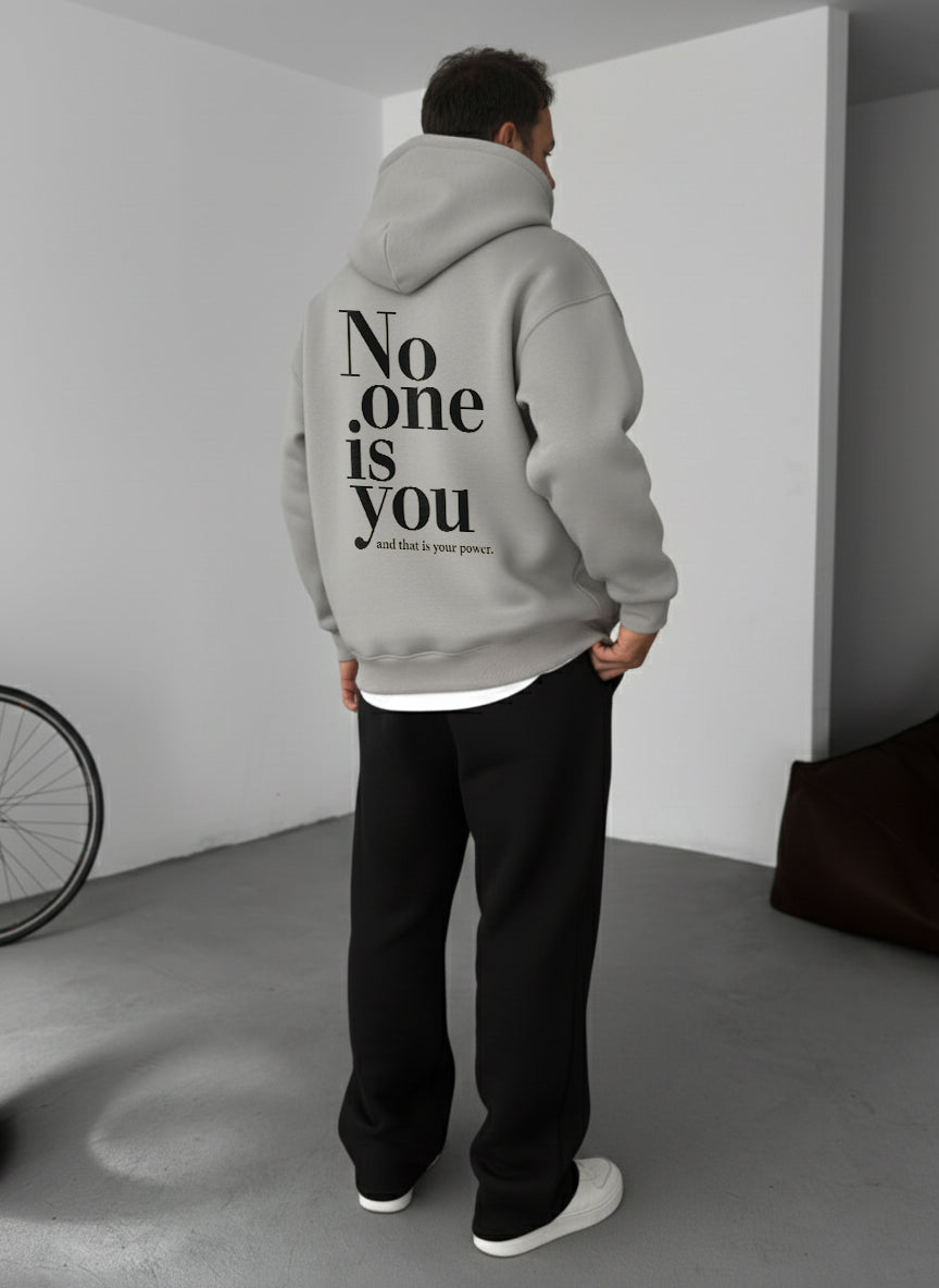 No One Is You Empowerment Hoodie - Silver Broek