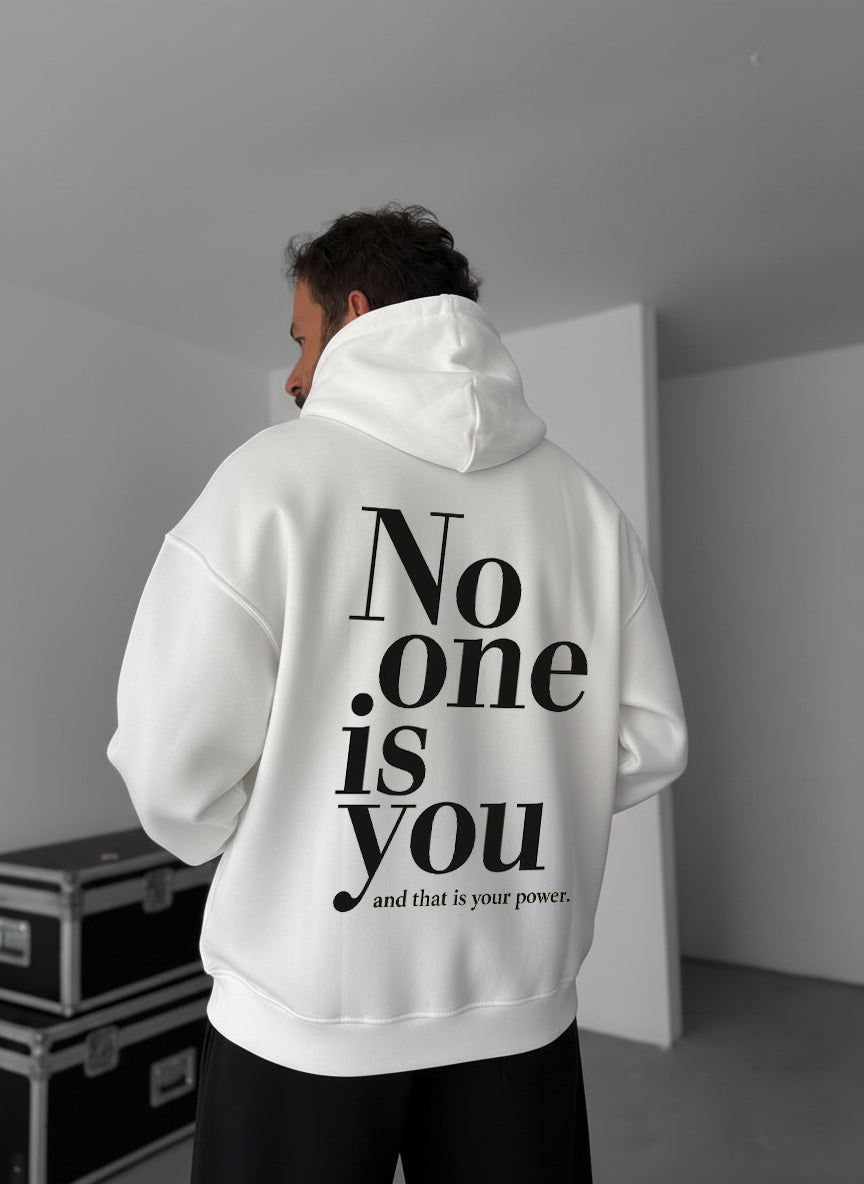 No One Is You Empowerment Hoodie - White Broek