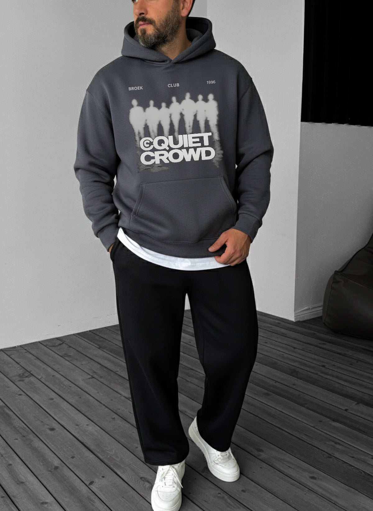 Quiet Crowd Club Hoodie - Smoked