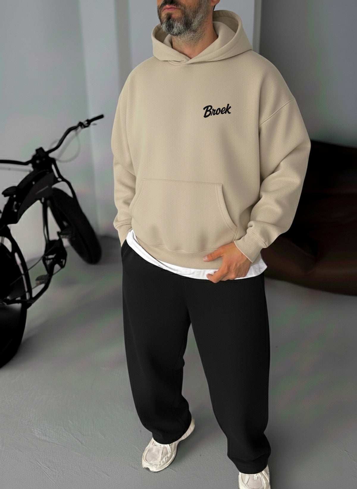 Broek Signature Hoodie - Beige Broek