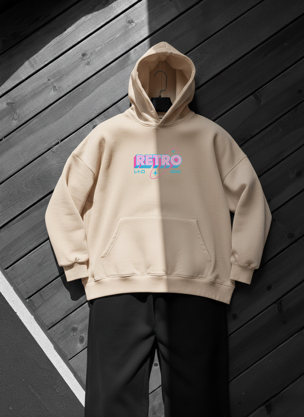 Retro Gaming Hoodie - Beige Broek
