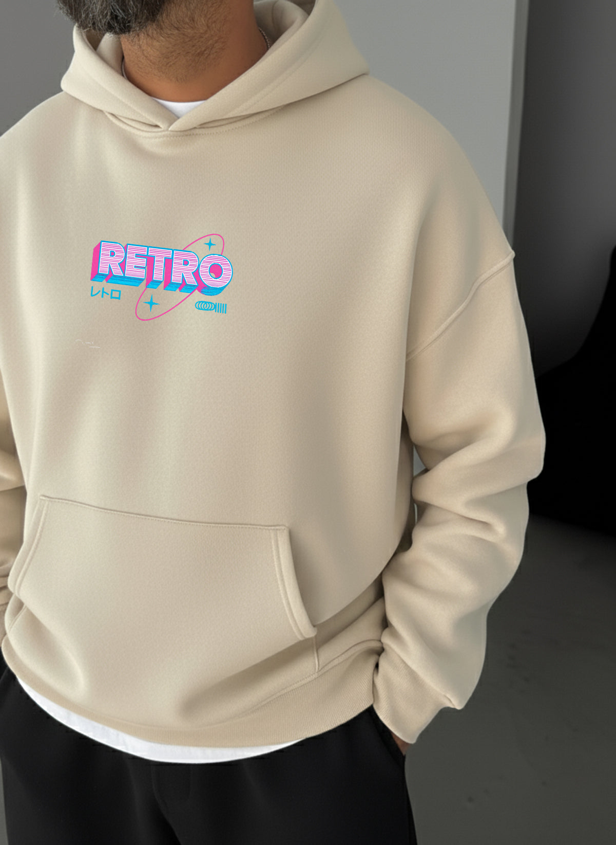 Retro Gaming Hoodie - Beige Broek