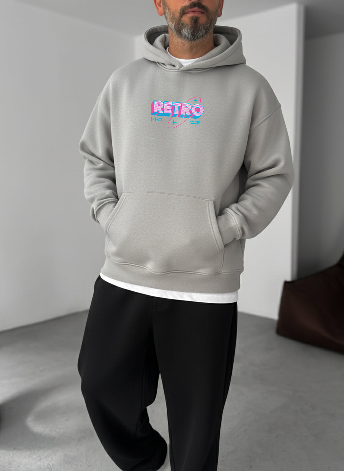 Retro Gaming Hoodie - Silver Broek
