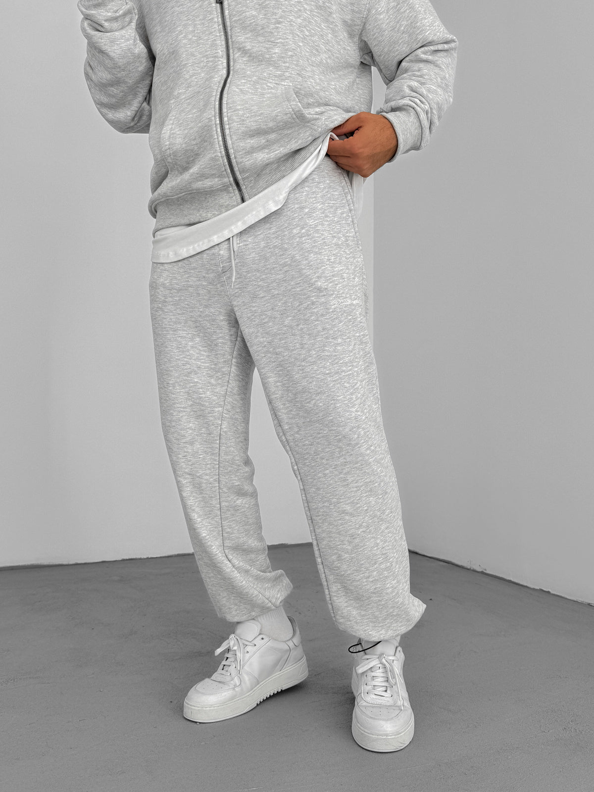Gray "PM" Printed Summer Sweatpants - Broek