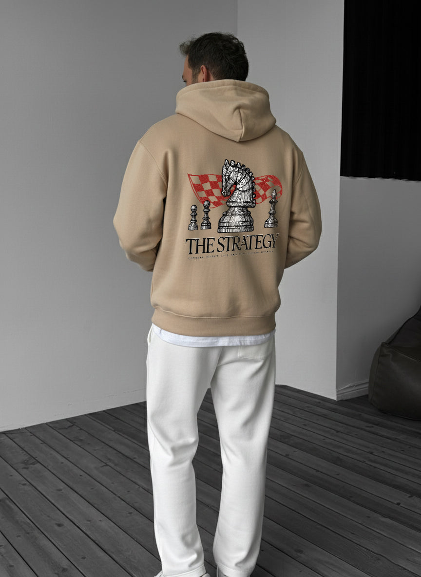 The Strategy Chess Hoodie - Beige Broek