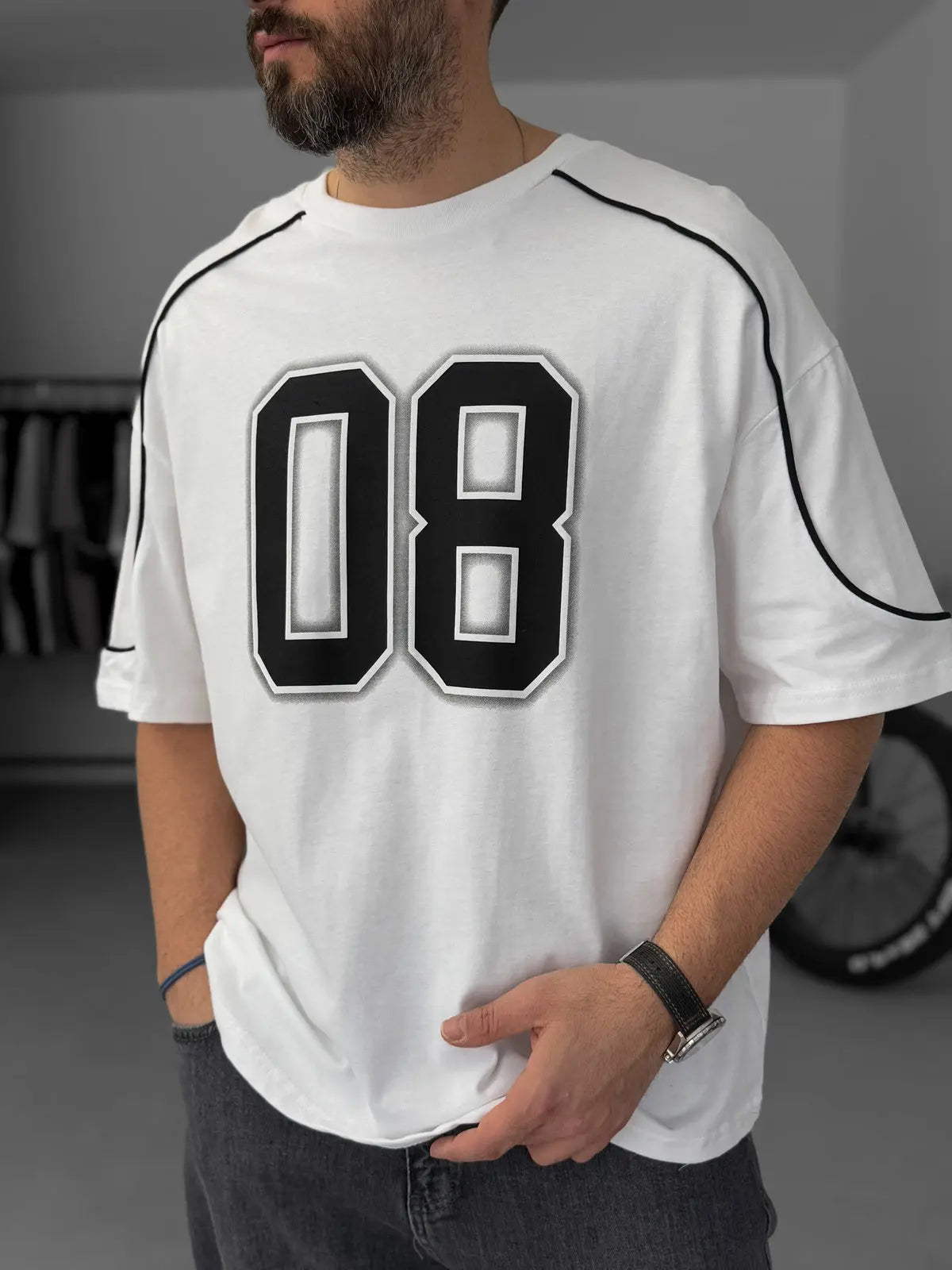 Limited Edition White Printed T-Shirt 08 - Broek