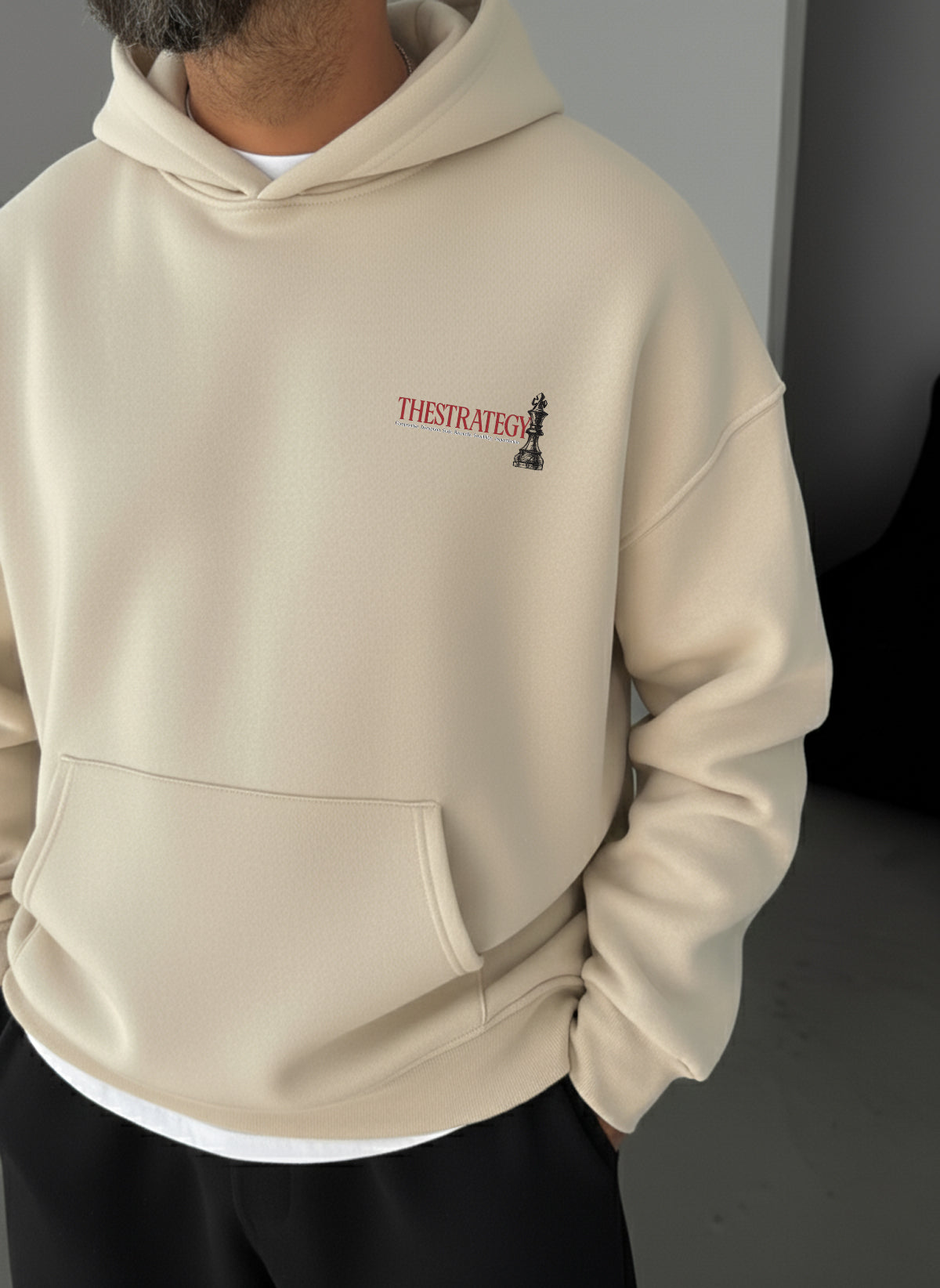 The Strategy Chess Hoodie - Beige Broek