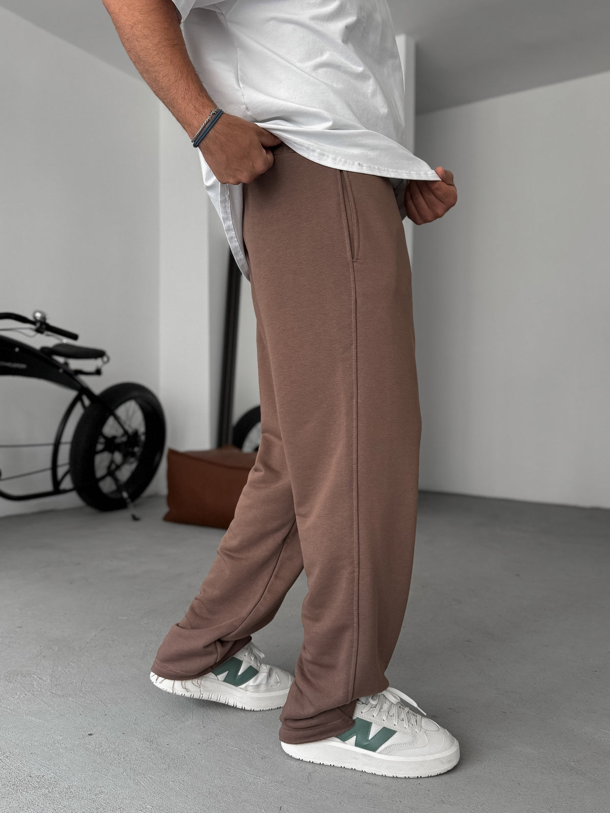 Brown Basic Summer Sweatpants - Broek
