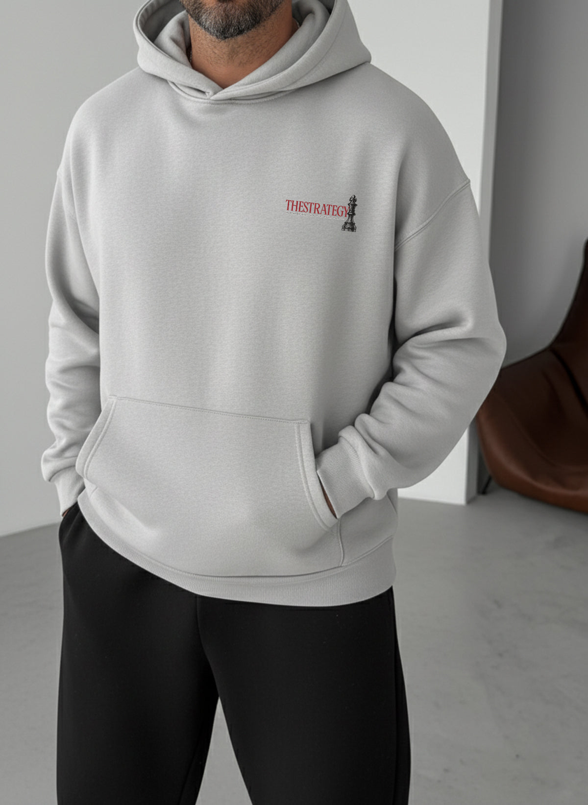 The Strategy Chess Hoodie - Silver Broek