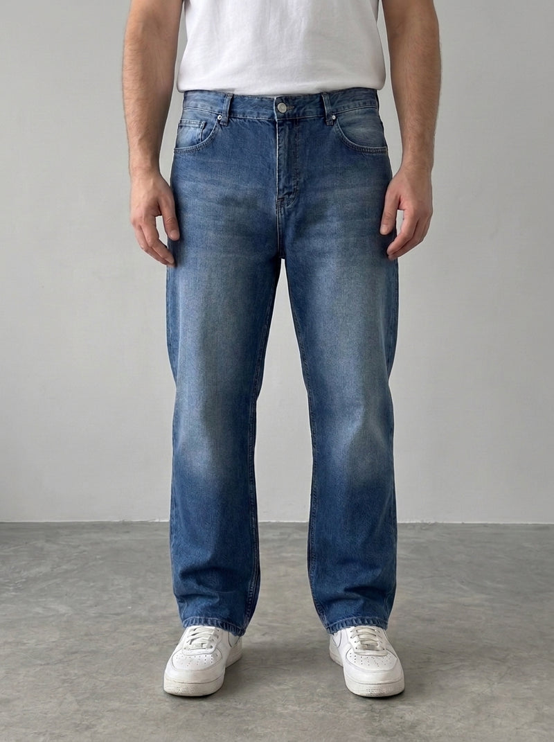 Dark Blue Relaxed Fit Denim Jeans