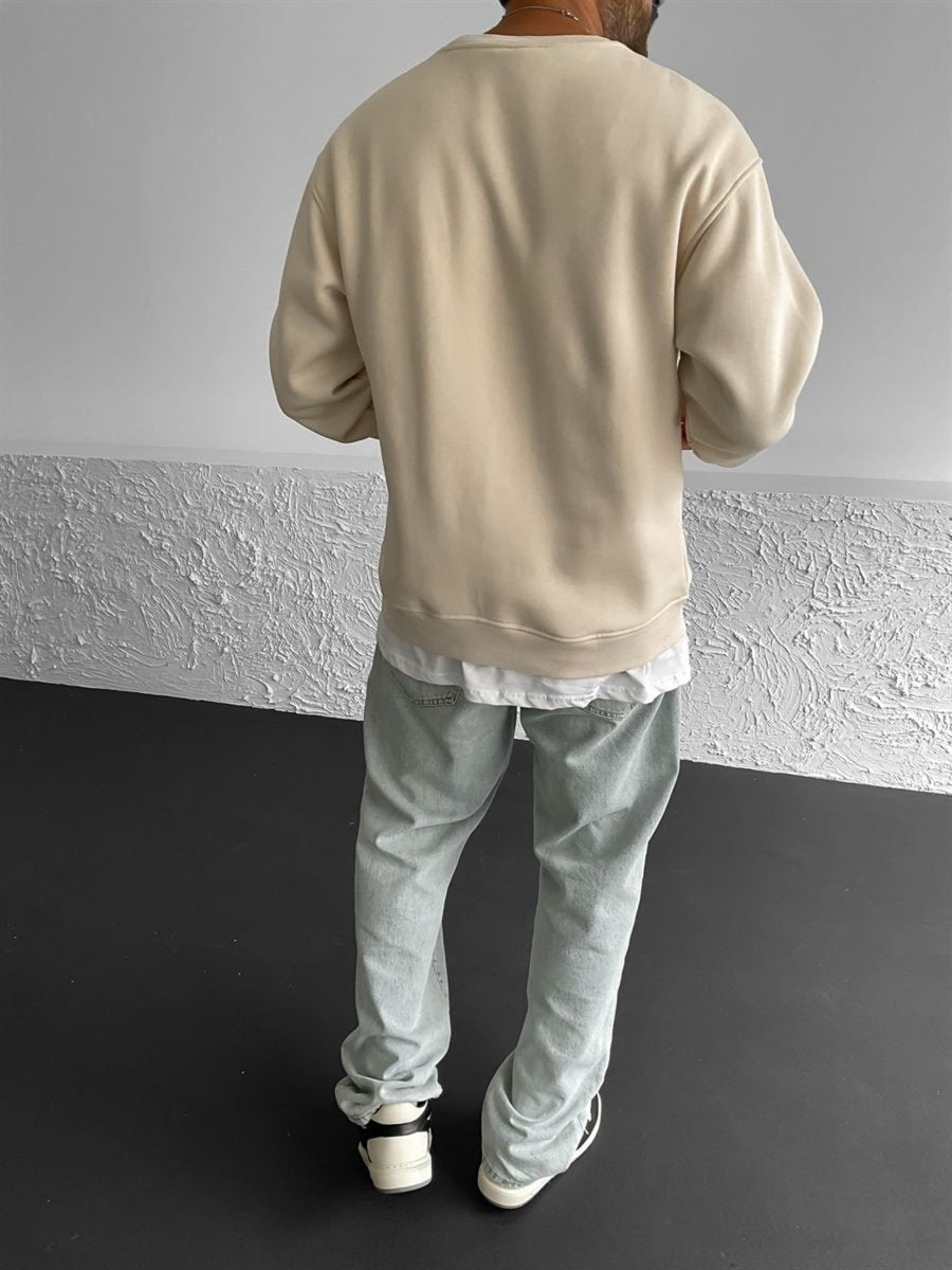 Beige "Amsterdam" Printed Oversize Sweatshirt - Broek