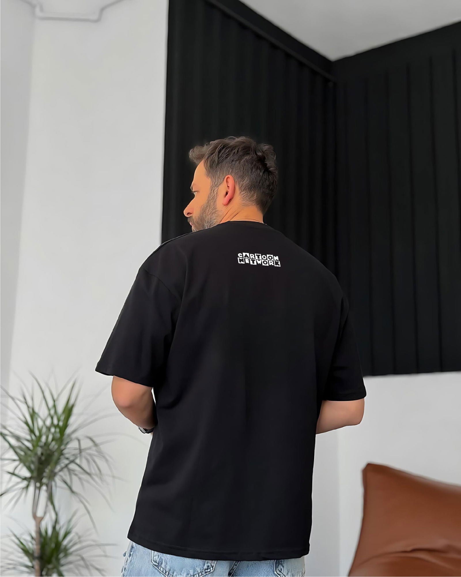 Black "Adults Swim" Printed Oversize T-Shirt - Broek