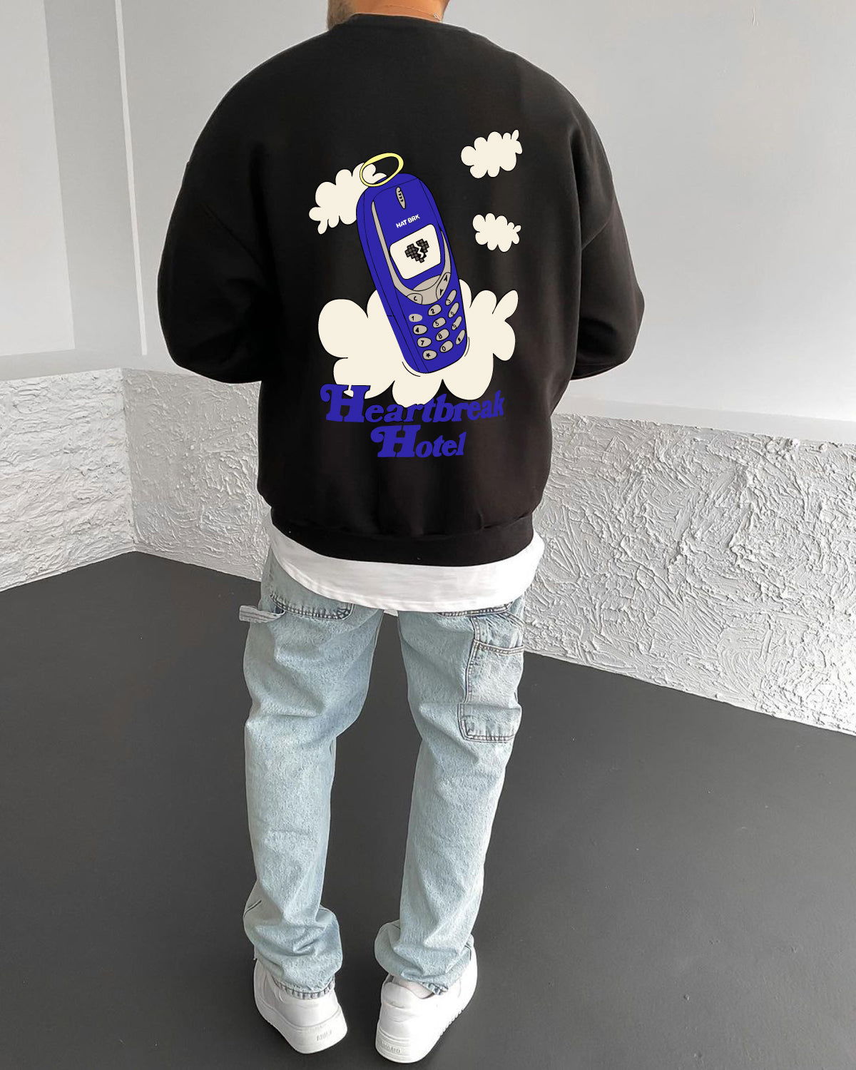 Black "Heartbreak" Printed Oversize Sweatshirt - Broek
