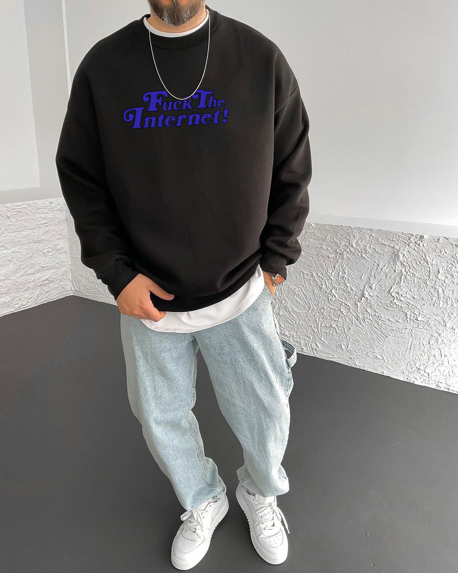 Black "Heartbreak" Printed Oversize Sweatshirt - Broek