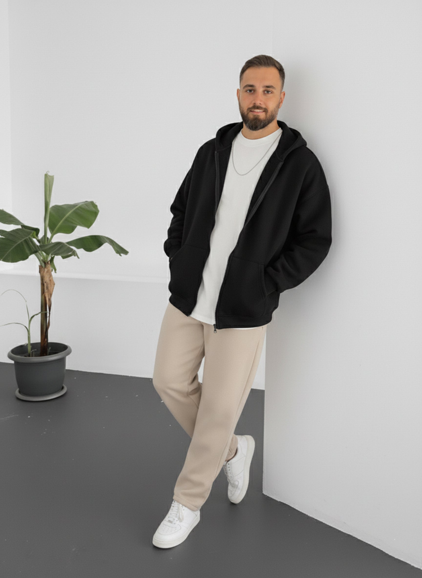 Black Zip-Up Hoodie