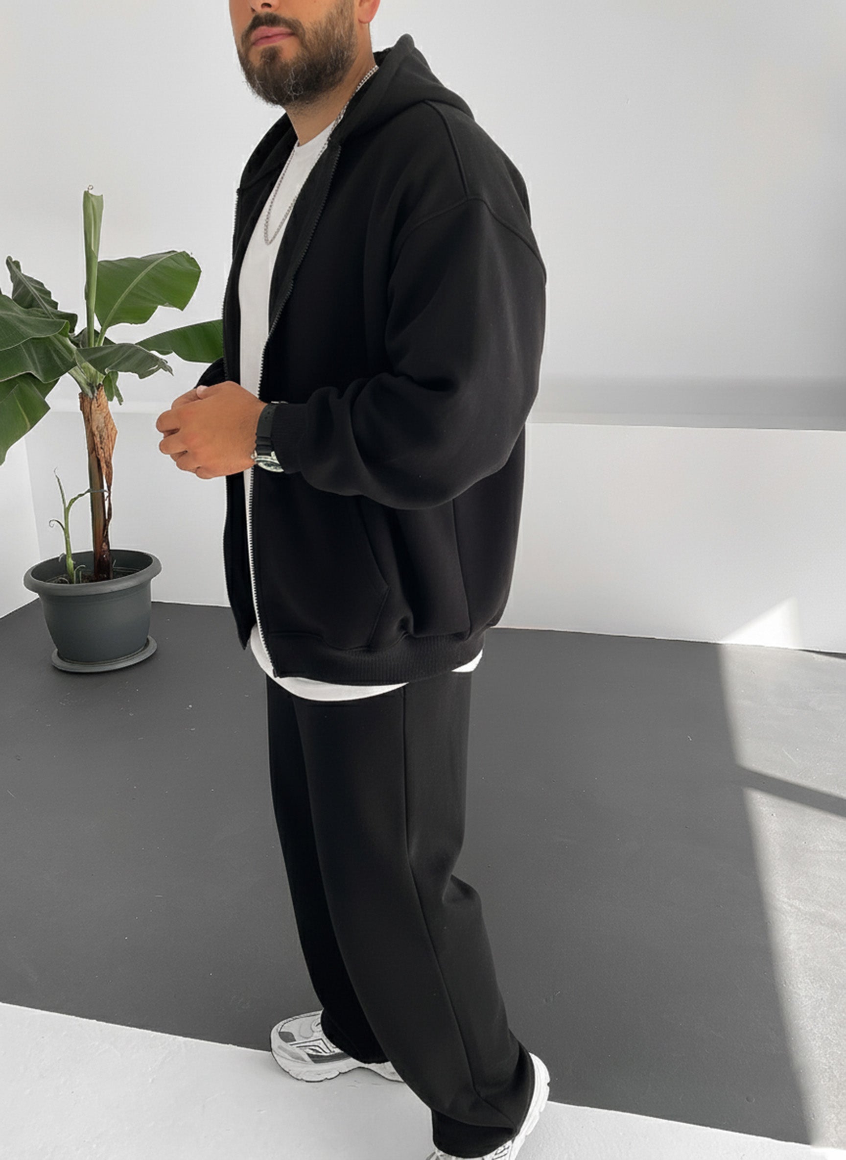Black Zip-Up Hoodie