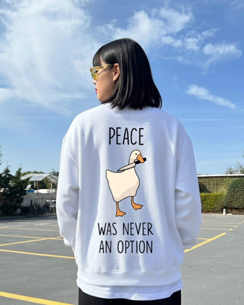 Crewneck Duck Peace White