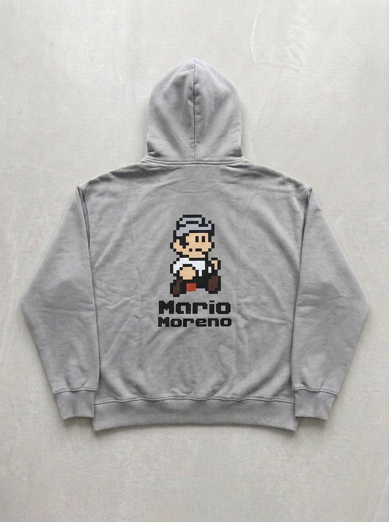 Mario Moreno Pixel Hoodie - Silver