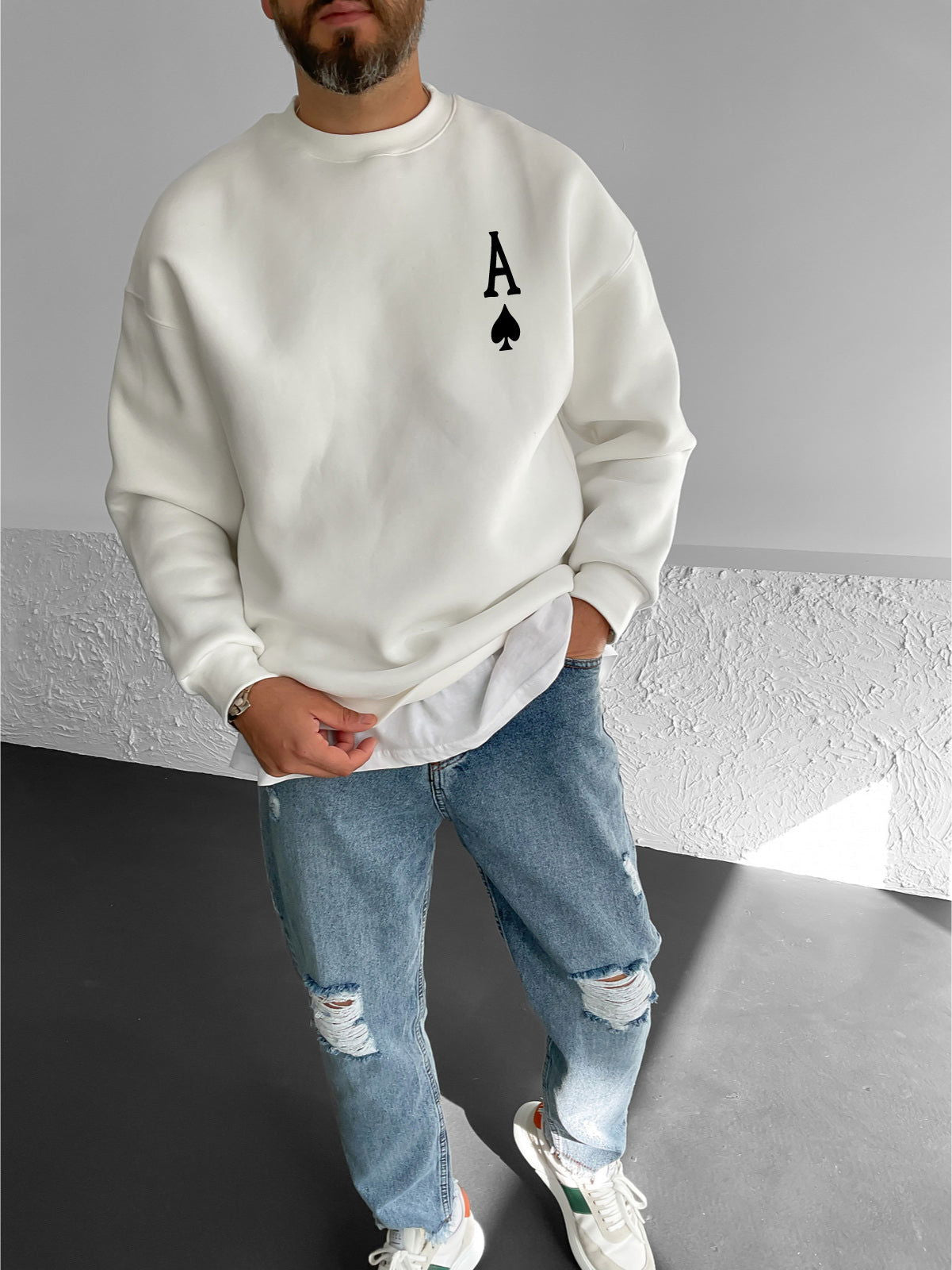 Off-White "Ace" Printed Oversize Sweatshirt - Broek