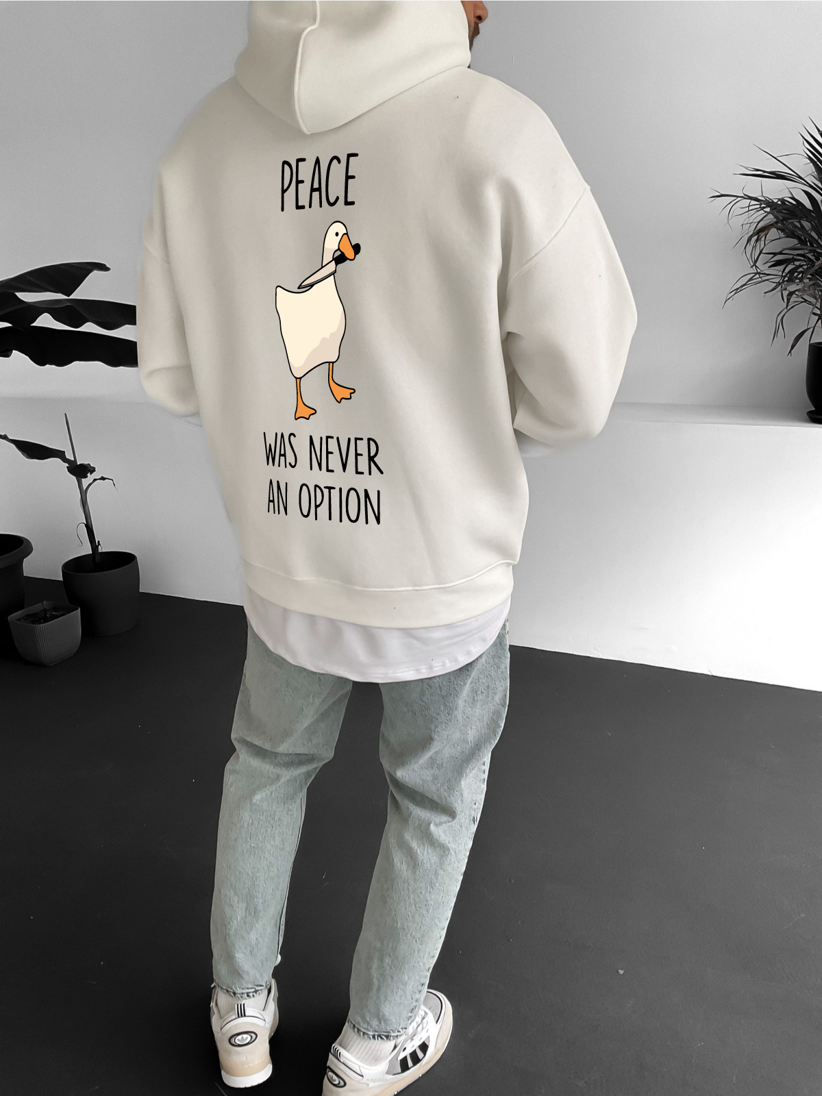Off-White "Peace" Printed Oversize Hoodie - Broek