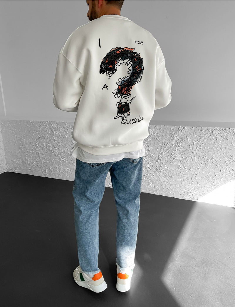 Off-White "Question" Printed Oversize Sweatshirt