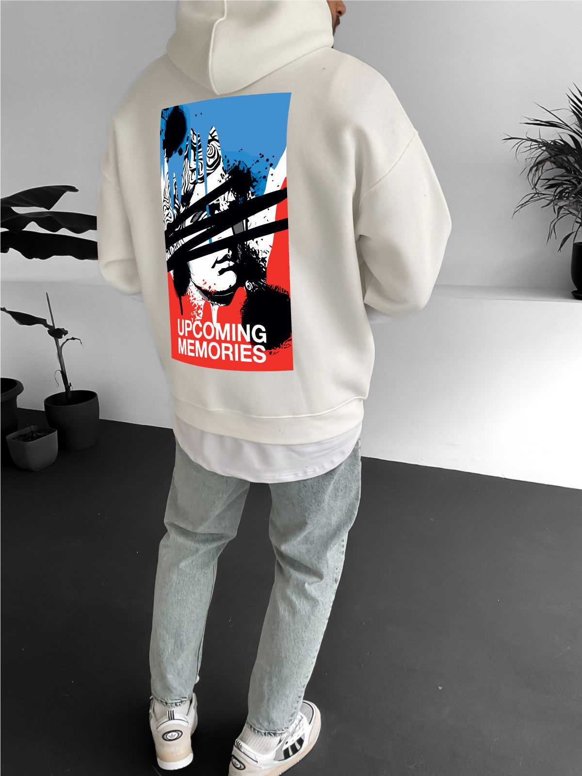 Off-White "Upcoming memories" Printed Oversize Hoodie - Broek