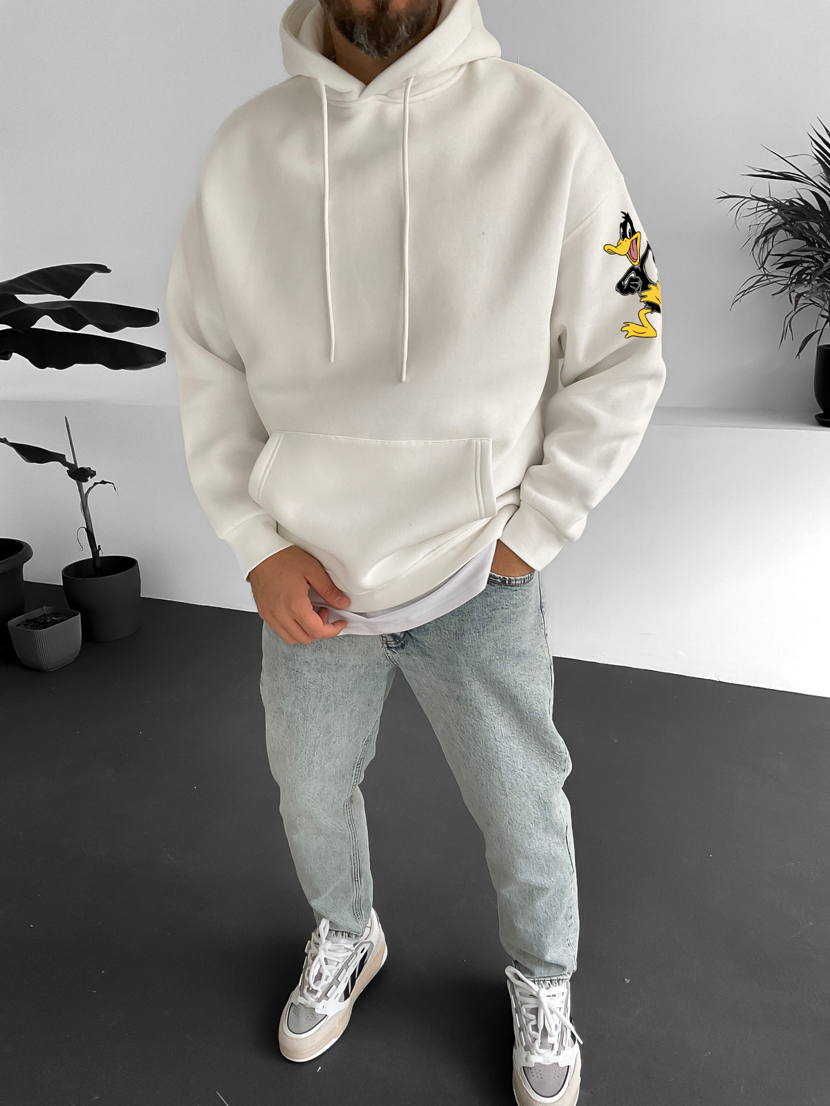 Off-White "What's the duck" Printed Oversize Hoodie - Broek