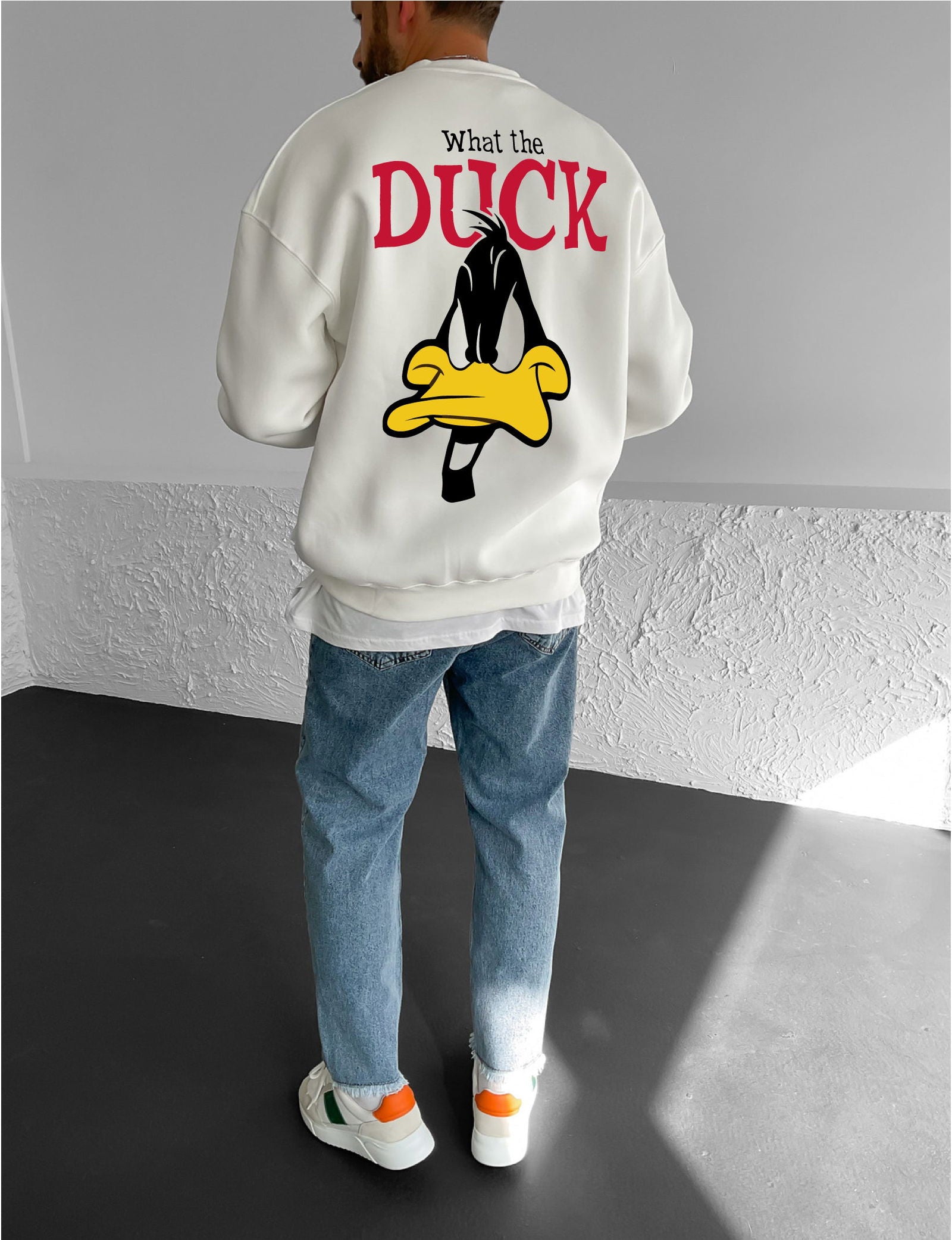 Off-White "What's the duck" Printed Oversize Sweatshirt - Broek