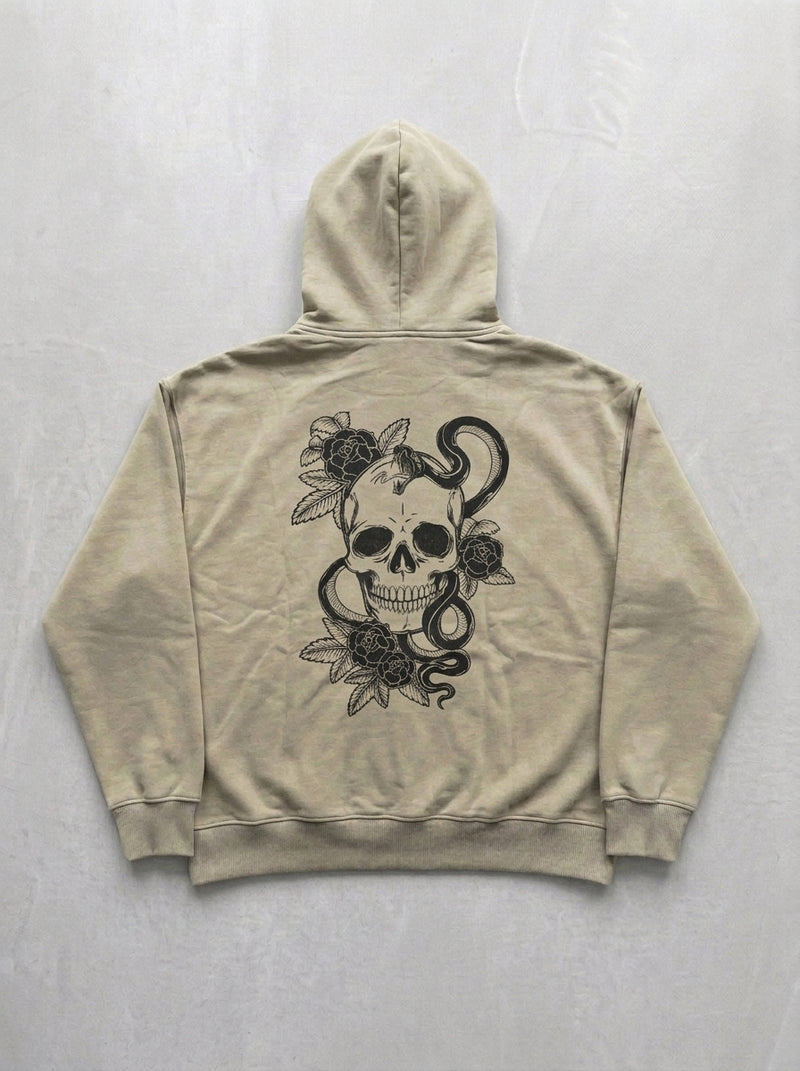Skull & Snake Hoodie - Beige