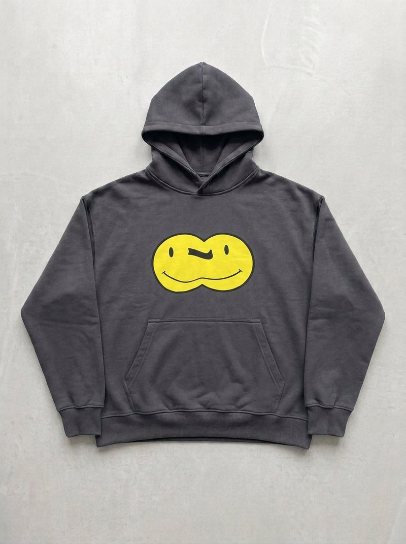 Double Smiley Hoodie - Smoked