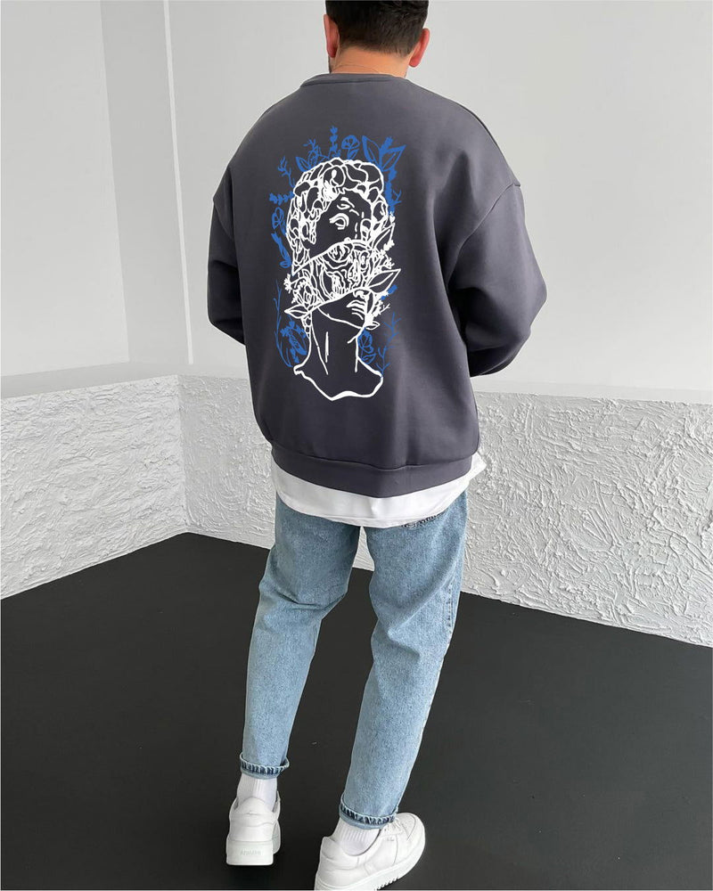Smoked "Caesar" Printed Oversize Sweatshirt