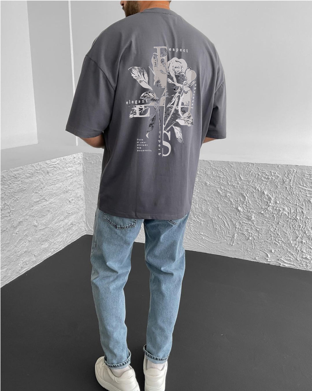 Smoked "Flower" Printed Oversize T-Shirt - Broek