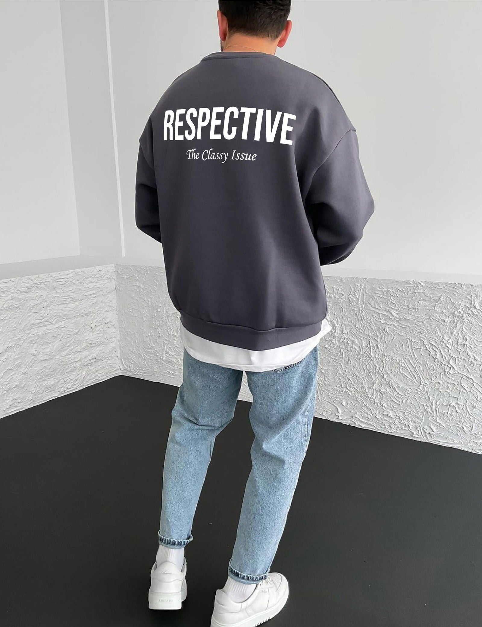 Smoked "Respective " Printed Oversize Sweatshirt - Broek