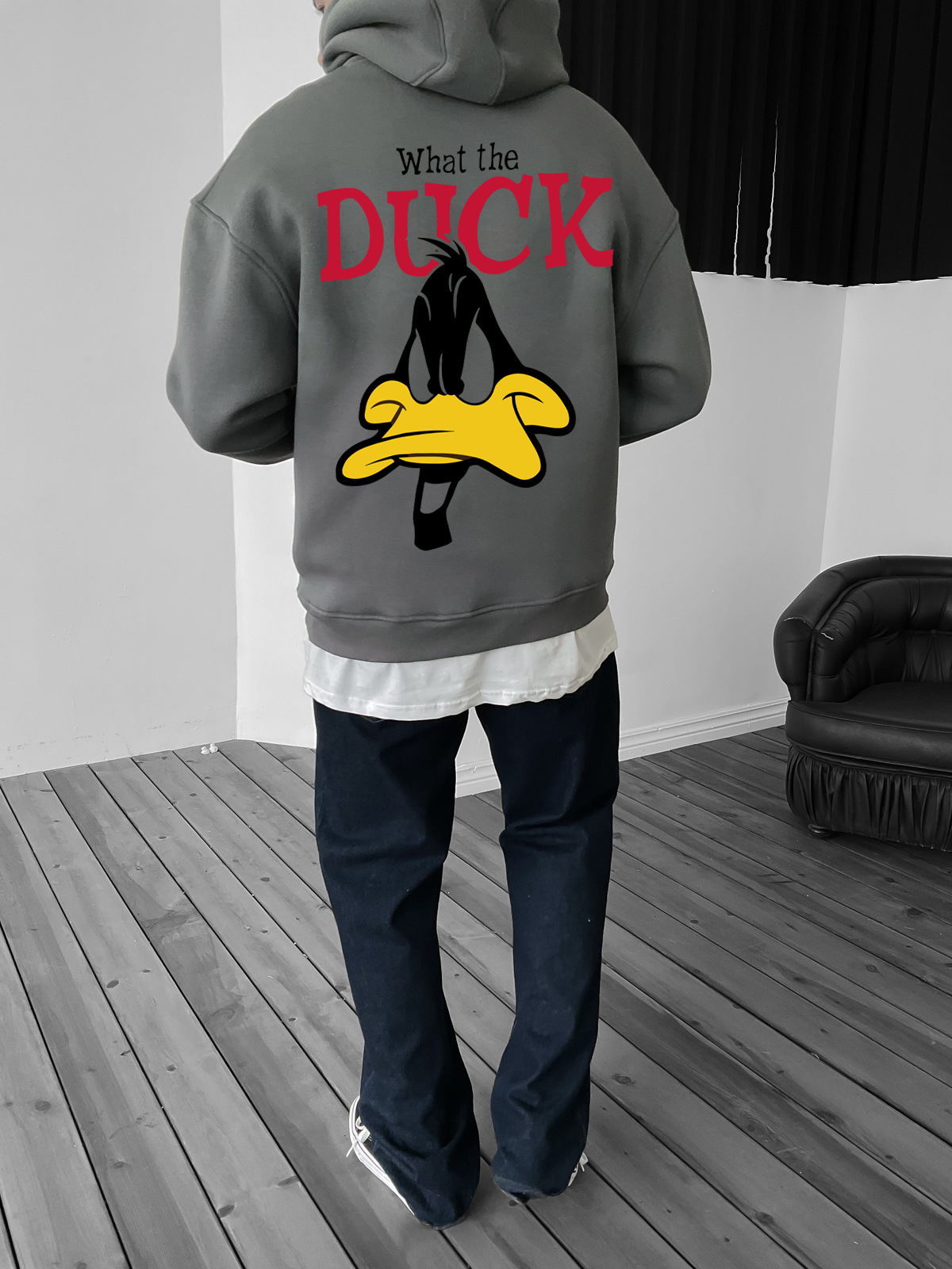 Smoked "What's the duck" Printed Oversize Hoodie - Broek