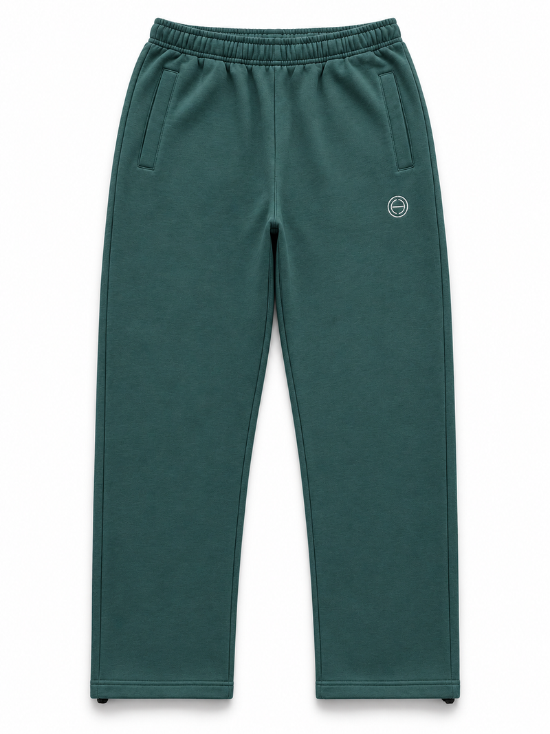 Embroidered Patch Sweatpants - Dark Green