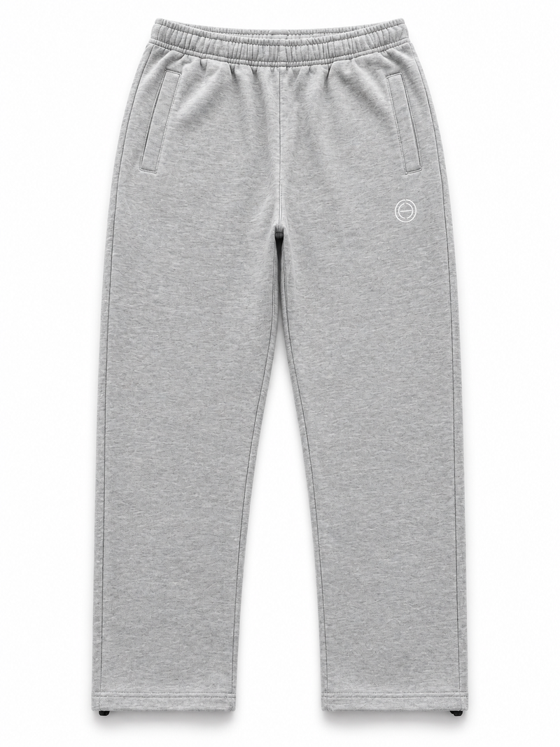 Embroidered Patch Sweatpants - Heather Grey