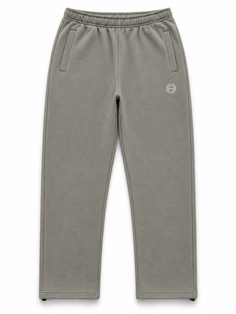 Embroidered Patch Sweatpants - Taupe