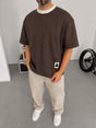 Distressed Texture Tee – Dark Brown