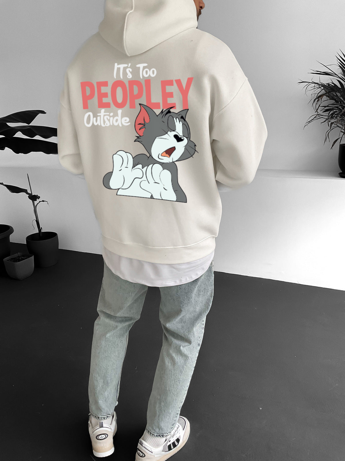 Off-White "it's-too-peoply-outside" Printed Oversize Hoodie Broek