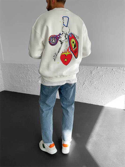 Off-White "777" Printed Oversize Sweatshirt